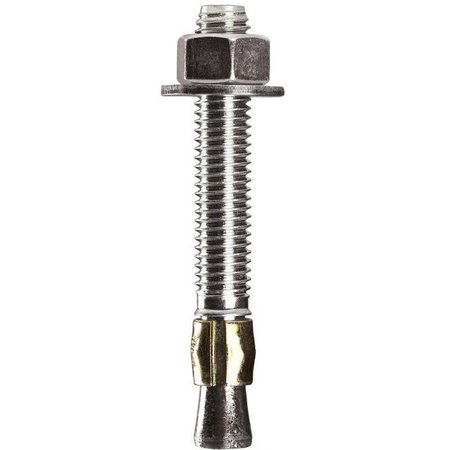 COBRA ANCHORS Parawedge Wedge Anchor, 3/8" Dia., 3-3/4" L, Steel Zinc Plated 498N